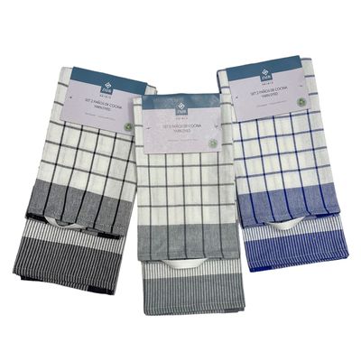 Imagen 2 del producto SET DE 3 PAÑOS DE COCINA TEJIDO 100%ALGODON NEGRO