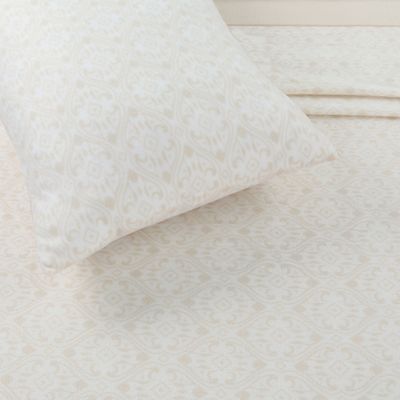 Imagen 2 del producto JUEGO SABANAS DE POLAR ESTAMPADAS BEIGE 1 PLAZA