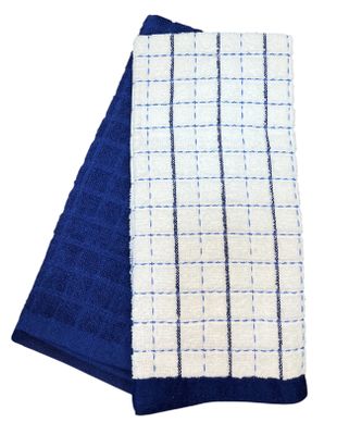 Imagen 2 del producto SET DE 2 PAÑOS DE COCINA TEJIDO AZUL