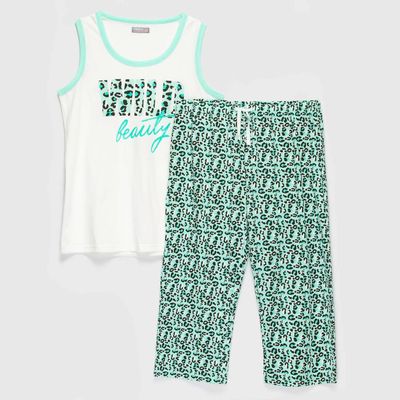 Pijama Mujer Estampado Largo Calipso