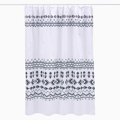 Cortina De Baño Estampada Mic - Verde Limon