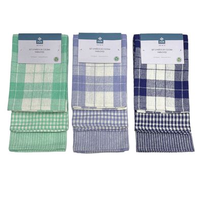 Imagen 2 del producto SET DE 3 PAÑOS DE COCINA 100%ALGODON VERDE