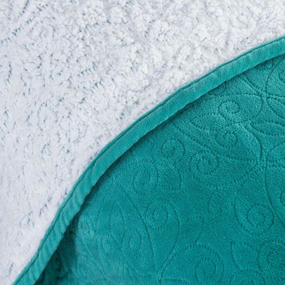 Imagen 2 del producto Cubrecama Flannel Sherpa Turquesa SINGLE