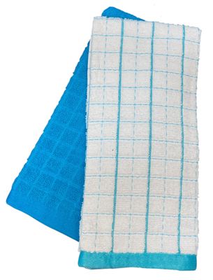 Imagen 2 del producto SET DE 2 PAÑOS DE COCINA TEJIDO CELESTE