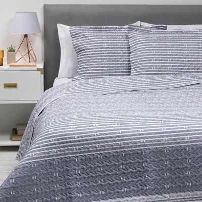 QUILT/CUBRECAMA ESTAMPADO 2 PLAZAS AZUL