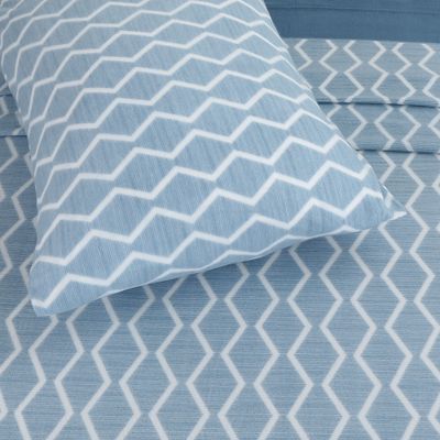 Imagen 2 del producto JUEGO SABANAS DE POLAR ESTAMPADAS AZUL 1.5 PLAZA