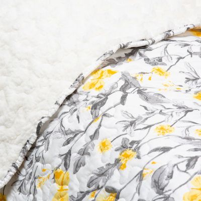 Imagen 2 del producto Cubrecama Sherpa Estampado Amarillo