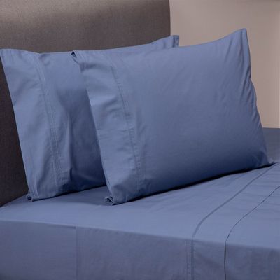 Imagen 2 del producto JUEGO DE SABANAS 100% ALGODÓN 200 HILOS AZUL LISAS SKING