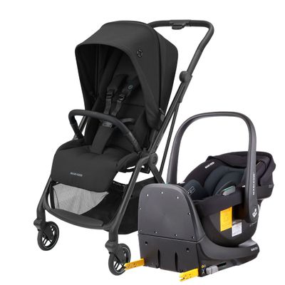 Coche Travel System Leona 2 + Silla Cabriofix Essential Black
