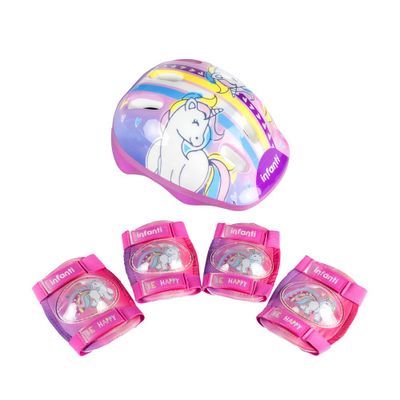 Set de Casco y Rodilleras Pink Infanti