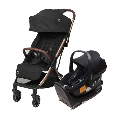 Coche Travel System Eva Black Champagne + Silla Cabriofix I-Size