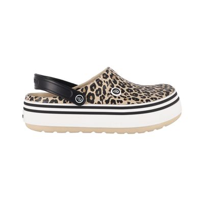 Zuecos Mujer Bamers Airline High Leopard Print