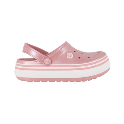 Zuecos Plataforma Mujer Bamers Rosa Metalico Airline