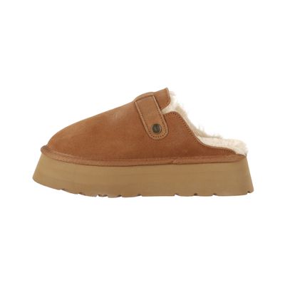 Imagen 2 del producto Zuecos Mujer Cuero Ravelo Caramel Plataforma Bamers