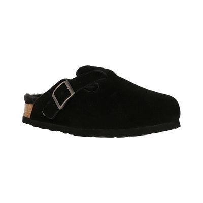 Imagen 2 del producto Pantufla Mujer  Bamers Classic Fur Cuero Negro