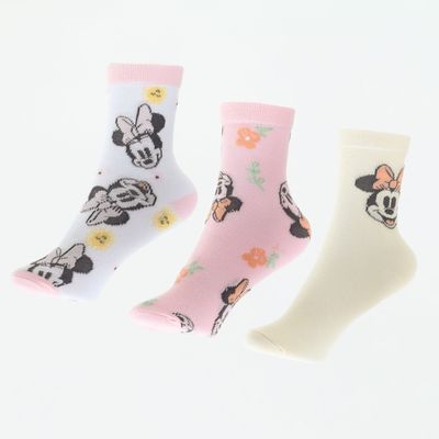 Imagen 1 del producto Tripack Calcetines Niña Rosado Flores Minnie Disney
