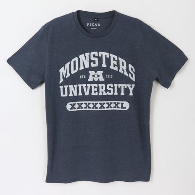 Polera Manga Corta Adulto Azul M.University Pixar Disney