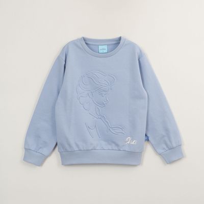Poleron Cerrado Niña Frozen Elsa Relieve Morado Disney