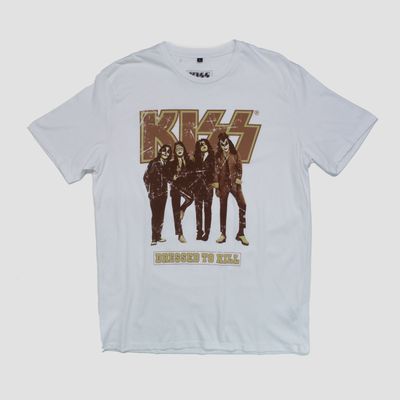 Polera Hombre Dressed To Kill Kiss Blanco