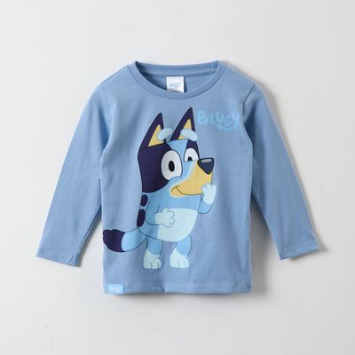 Polera Manga Larga Niño Laugh Celeste Bluey