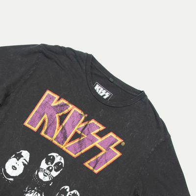 Imagen 2 del producto Polera Hombre Kiss Caras Gris