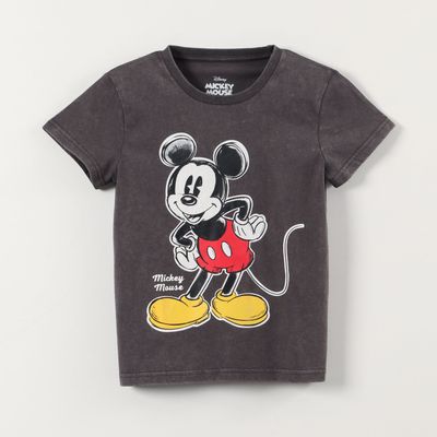 Polera Manga Corta Niño Mickey Gris Disney
