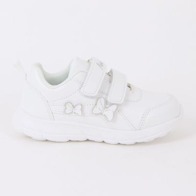 Zapatilla Escolar Niña Cintas Minnie Mouse Blanco Disney