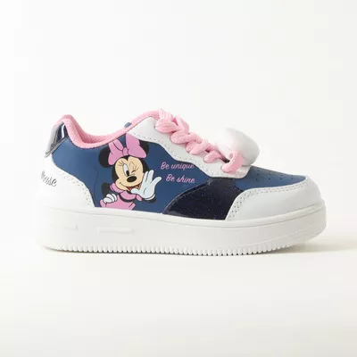 Zapatilla Niña Luces En Cordones Minnie Unique Azul Disney