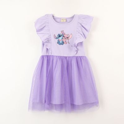 Vestido Niña Tull Lilo & Stitch Angel Hug Morado Disney