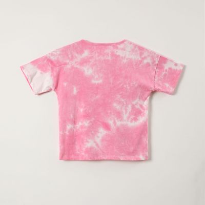 Imagen 2 del producto Polera Manga Corta Niña Tie Dye Rosado Snoopy