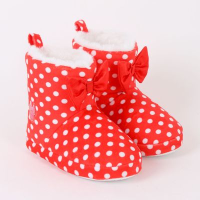 Imagen 2 del producto Pantufla Bota Niña Print Puntos Minnie Moño Rojo Disney