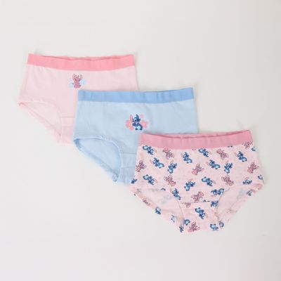 Tripack Calzón Niña Rosado Flores Lilo & Stitch Disney