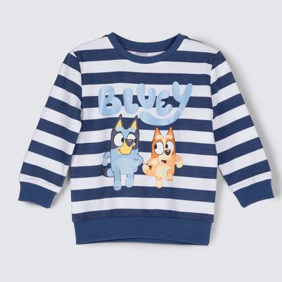 Poleron Cerrado Niño Rayas Azul Bluey