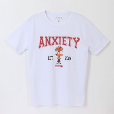 Polera Manga Corta Adulto Blanco Ansiedad Pixar Disney