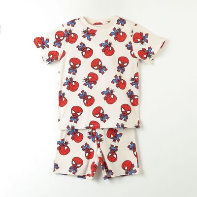 Pijama Manga Corta Niño Blanco Full Print Spiderman Marvel