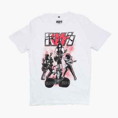 Polera Hombre  Kiss Escenario Blanco