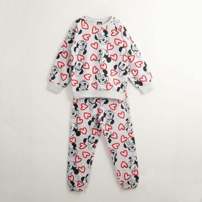Conjunto Buzo Niña Minnie Hearts Gris Disney