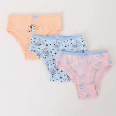 Tripack Calzón Niña Celeste Estrellas Bluey