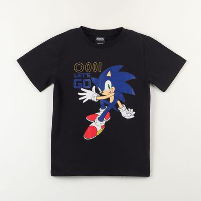 Imagen 1 del producto Polera Manga Corta Niño Negro Sonic Lets Go Sonic
