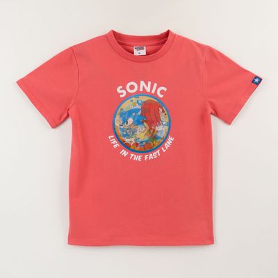Polera Manga Corta Niño Rojo Life In The Fast Lane Sonic