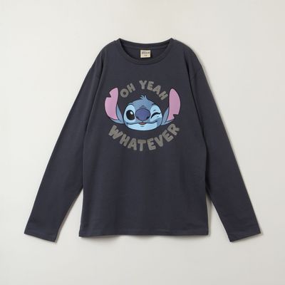 Polera Manga Larga Niño Lilo & Stitch Oh Yeah Negro Disney