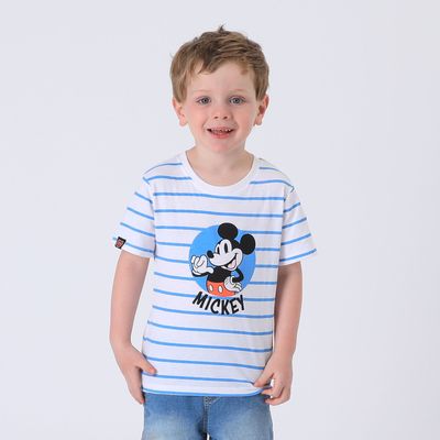 Imagen 1 del producto Polera Manga Corta Niño Blanco Rayas Mickey Disney