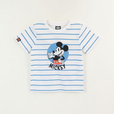 Imagen 2 del producto Polera Manga Corta Niño Blanco Rayas Mickey Disney