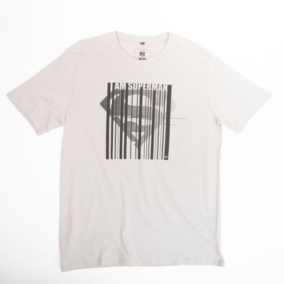 Polera Hombre Dc Comics Superman Barra Gris