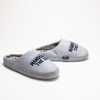 Pantufla Hombre Mandalorian Logo Gris Star Wars
