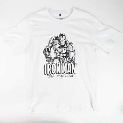 Polera Hombre Marvel Iron Man Blanco