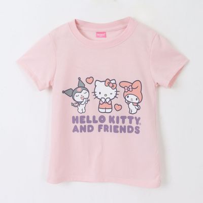 Polera Manga Corta Niña Rosado Friends & Hello Kitty