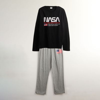 Conjunto Pijama Hombre Logo Negro Nasa