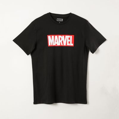 Imagen 1 del producto Polera Manga Corta Hombre Logo Marvel Comics Negro