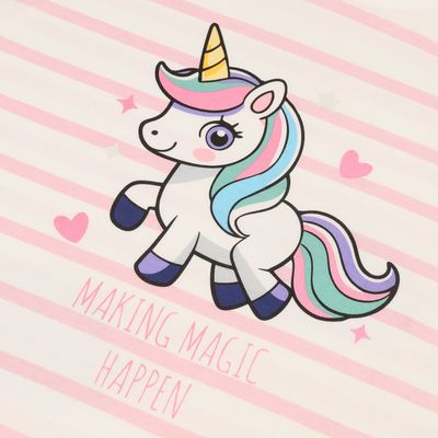 Imagen 2 del producto Polera Manga Larga Niña Pink Lines Blanco Unicornio